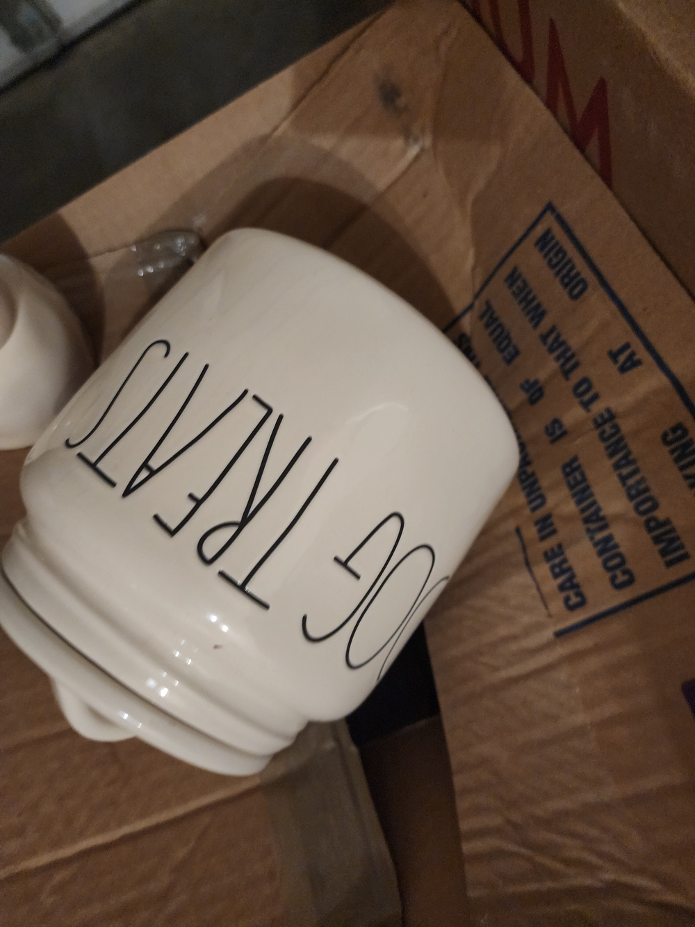 Rae Dunn White Ceramic "Dog Treats" Jar